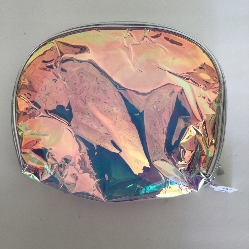 CLAIRES HOLOGRAPHIC SEE THROUGH COSMETIC BAG NWT